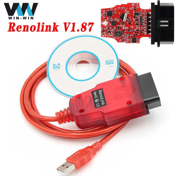 

code readers & scan tools renolink v1.87 obd2 for ecu programmer obd 2 diagnostic auto tool airbag reset key coding ecm uch 1.87