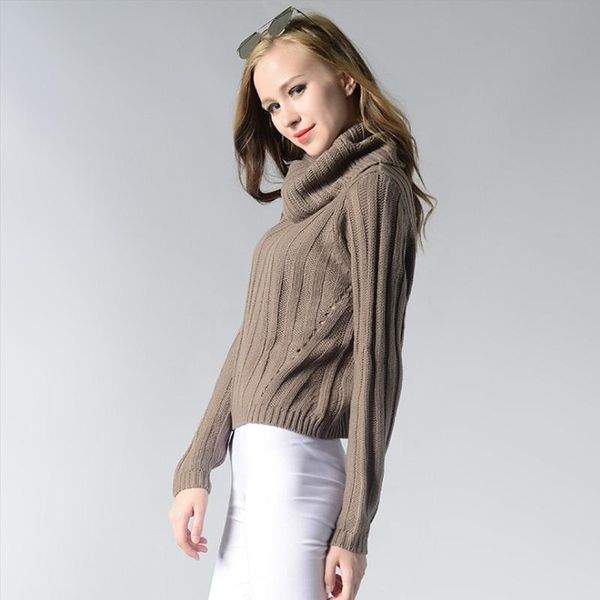 

women's sweaters women sweater 2021 spring summer fashion solid color high collar leisure upper outer garment beach trend long sleeve, White;black