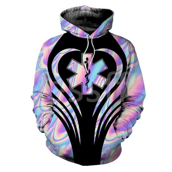 

men's hoodies & sweatshirts est emergency technician emt ems paramedic fashion 3dprinted tracksuit autumn men/women c, Black