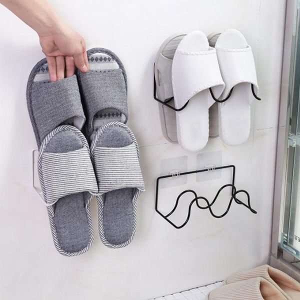 

clothing & wardrobe storage space saving shoes stand flip flop hanging frame shelf 2 layer creative wall mounted iron drying rack organizer