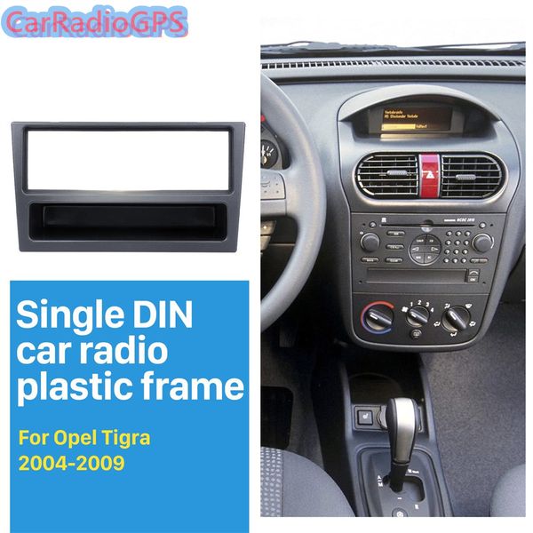 Schwarzer 1Din-Autoradio-Blende für OPEL Corsa (C) Meriva Omega (B) Vectra Vivaro Surround-Panel Stereo-Dash-CD-Player-Rahmen