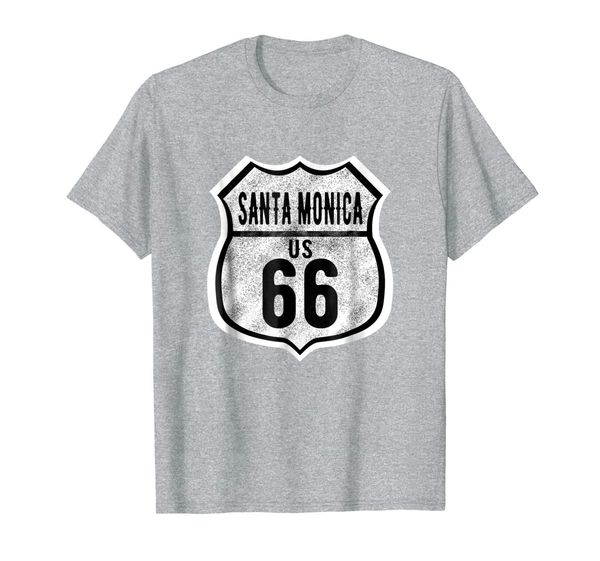 

santa monica ca t shirt historic route 66 distressed graphic, White;black