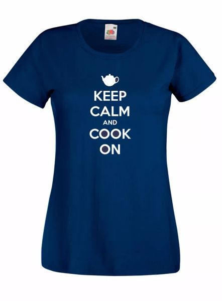 

t-shirt shirt women b37 keep calm and cook on, White;black