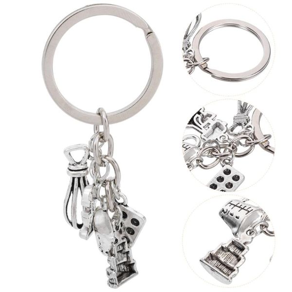 

keychains novel cake series pendant charm key chain creative baking theme ring, Silver