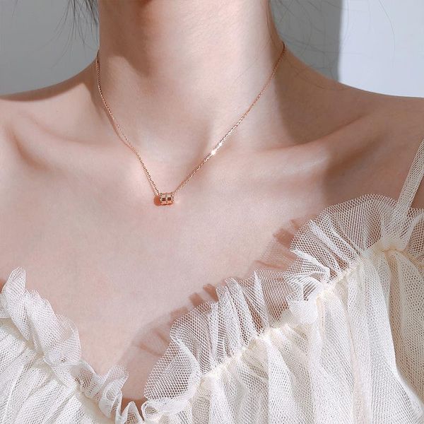 

real silver 925 sterling simple design geometric circle long pendant necklace for women girl birthday party gifts chains