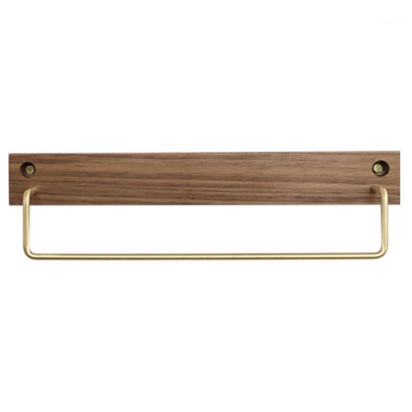 

towel racks black walnut solid wood rack bathroom shelf wall mounted single rod hanging kitchen1