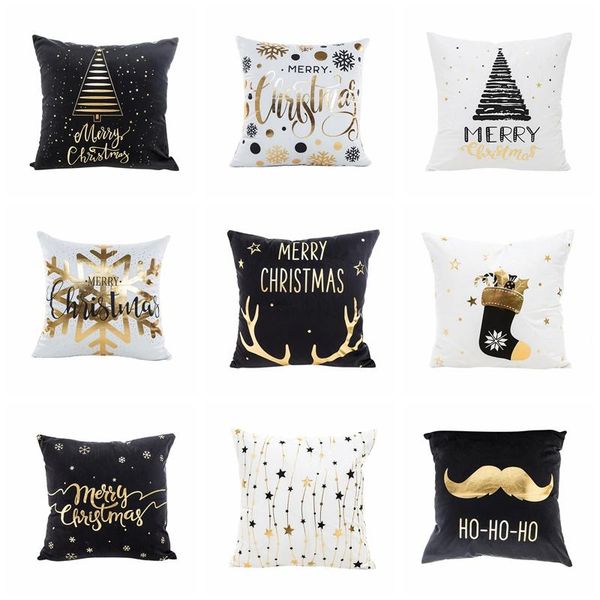

cushion/decorative pillow christmas decoration bronzing gold cushion decorative super soft velvet cushions home decor sofa throw 45*45cm