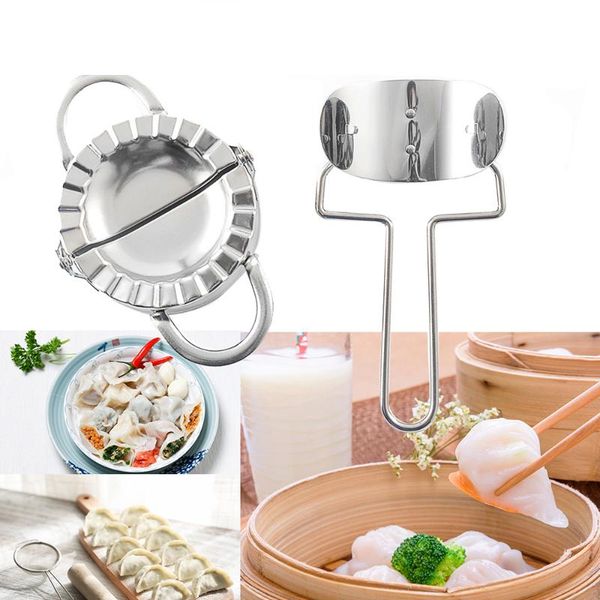 

2pcs/set stainless steel household dumpling mold press dough presser cutter cooking pastry tool kitchen supplies jiaozi pie make baking & to