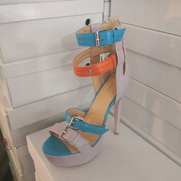 

sandals ol fashions feminine platform high-heeled sandals fashion open-toed shoes orange party eua plus size 5-15 e3jf, Black