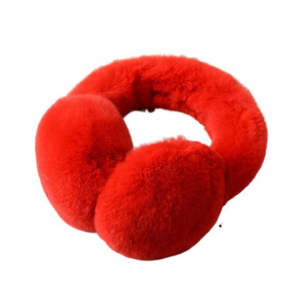 

berets 32584671 fashion winter accessories for women and men natural rex fur earmuff covering warm ear protection, Blue;gray