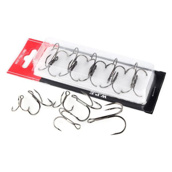 

fishing hooks 15pcs treble tackle kit high carbon steel barbed fish with stainless split rings lure connector