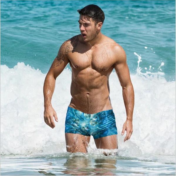 

men's shorts bodybuild gradient trunks beach swimming boxer men sport, White;black