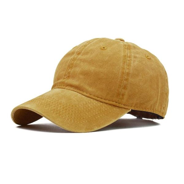 

washed cotton pure color board kids baseball cap children hip hop boys girls hat caps & hats, Yellow