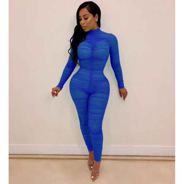 

perspective casual dresses mesh hollowed out nightclub stage bar drape fashion long jumpsuit, Black;gray