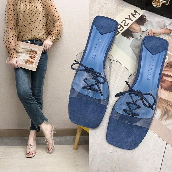 

slippers 2021 summer gladiator women sandals ladies casual handmade shoes woman party dress girls square heels slides, Black