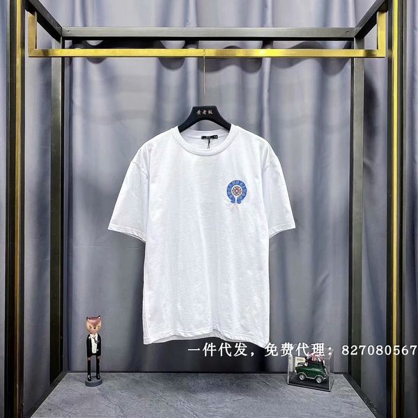 

ins personalized street color cross gothic english horseshoe bf cotton short sleeve t-shirt, White;black