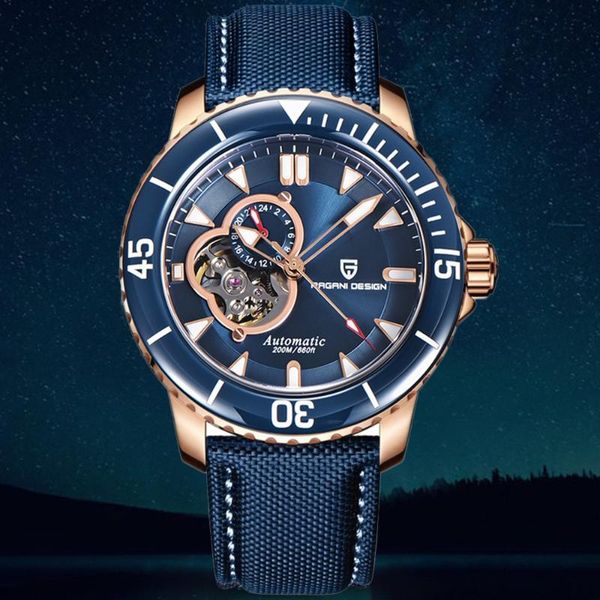 

wristwatches pagani design 2021 men's watches luxury automatic watch men mechanical wristwatch nh39 tourbillon clock 20bar waterproof, Slivery;brown