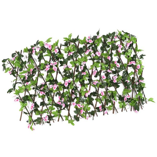 

fencing, trellis & gates expandable artificial fence decorative with faux leaves