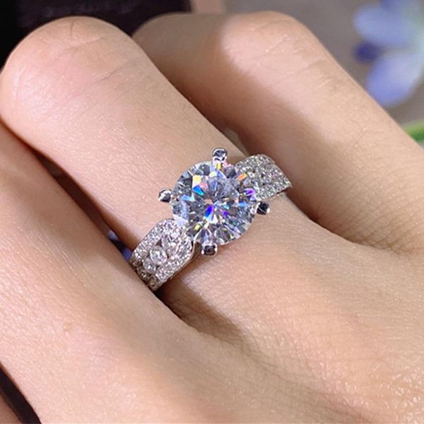 

wedding rings trendy female crystal round thin ring charm silver color for women luxury white zircon stone engagement, Slivery;golden