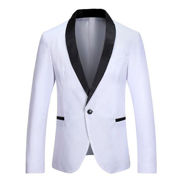 

men's suits & blazers 2021 fashion casual men costume blazer korea business jacket white slim fit suit stylish elegant, White;black