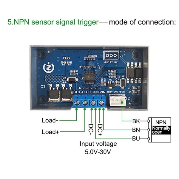 Timer K1KA 5V 12V 24V MOS-Schalter Triggerzyklus Zeitverzögerungsmodul Relaissteuerung 5-30V 0,1s-999Minuten einstellbar