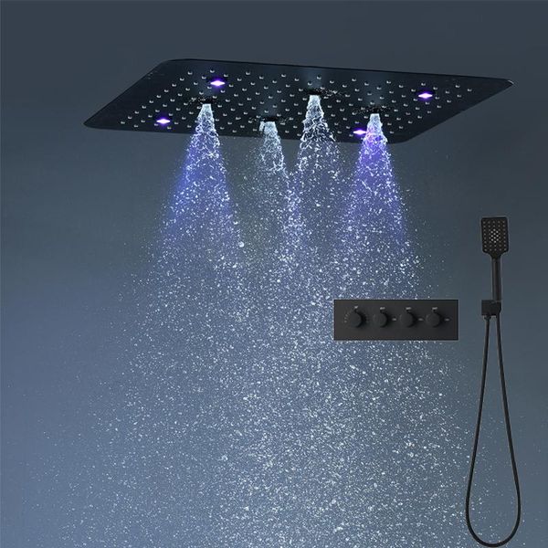 

bathroom shower sets ceiling mounted big rainfall led faucet set bathtub tap waterfall spout concealed mixing valve