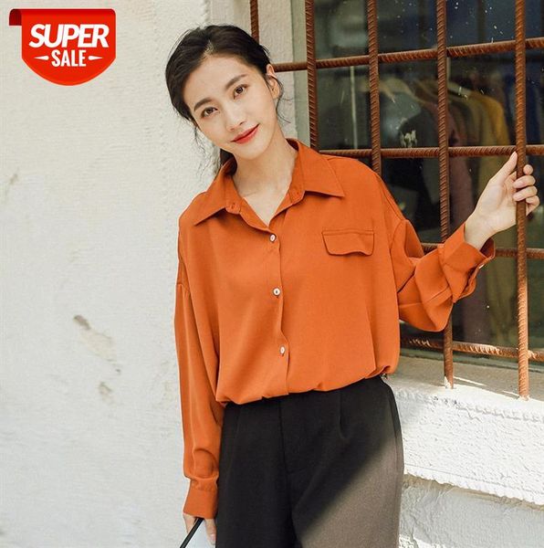 

303-1813 solid color shirt spring female lapel cardigan fake pocket side button plus size blouse women #vq7c, Black;gray