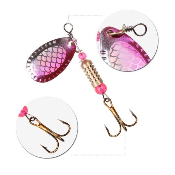 

fishing accessories 16pcs metal artificial spinner baits lures kits with rotating sequins