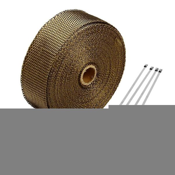 

motorcycle exhaust system titanium 2 inch 32ft header heat wrap trap fiberglass +4ties