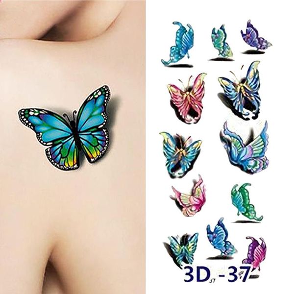 

temporary tattoos small waterproof tattoo sticker fashion butterfly flower women man children fake tatoo stickers body art leg arm belly