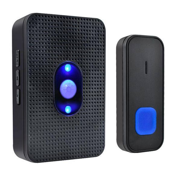 

doorbells home wireless waterpoof doorbell 55 chimes 5 volum receiver with human body induction night light smart security door bell