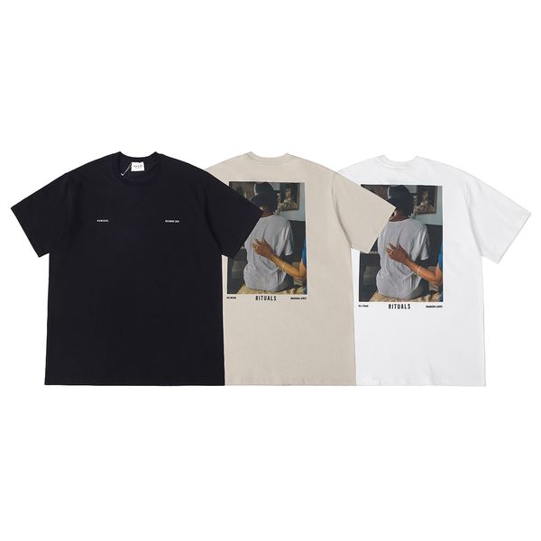 

2020 europe t shirts men classic retro tees men designer tshirts short sleeve high-density high-quality digital direct-injection print, White;black