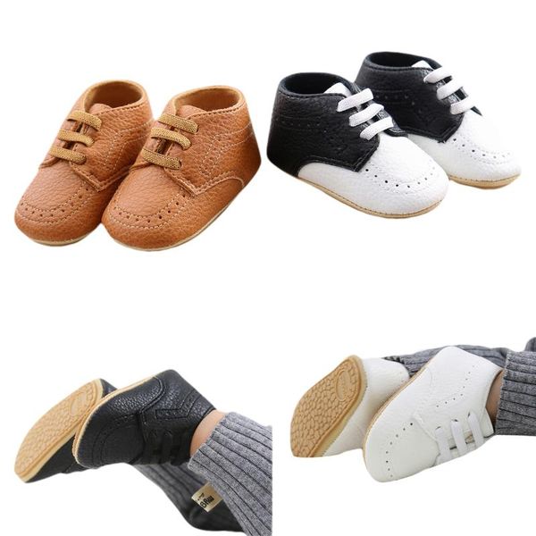 

0-18m baby boy girl soft sole crib shoes anti-slip sneaker pu breathable solid first walkers