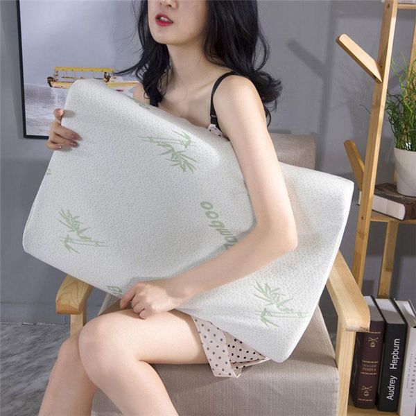 

pillow memory foam orthopedic neck protection slow rebound bamboo fiber sleeping soft health care bedding