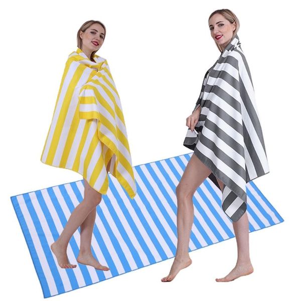 

blankets t8na summer microfiber quick dry beach towel multicolor striped printed sports pool soft absorbent blanket for swimming bath