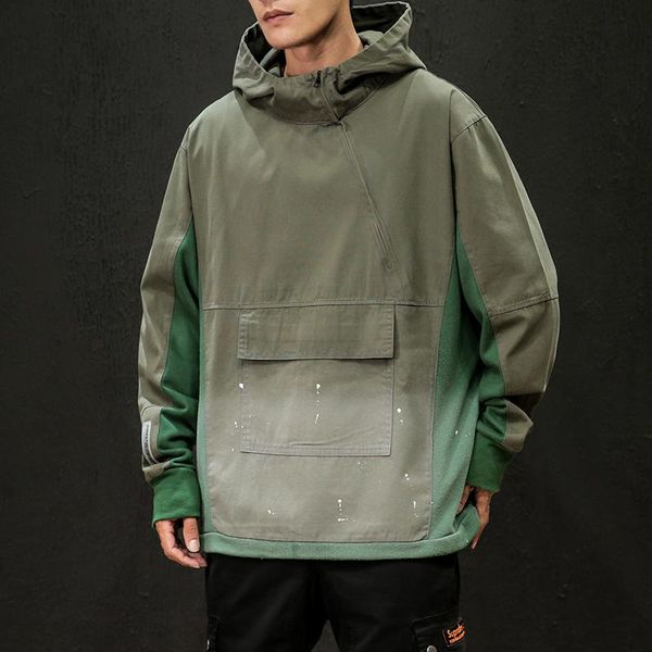 

men's jackets autumn hip hop hooded patchwork mens jacket coat male hoodies coats 2021 men black couple streetwear hoody bomber s-5xl, Black;brown