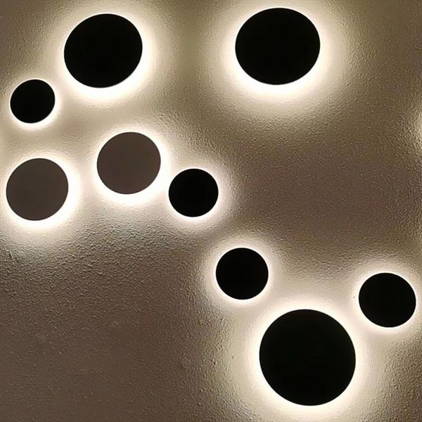 

wall lamp modern minimalist round creative personality outdoor led light background aisle decoration garden lights