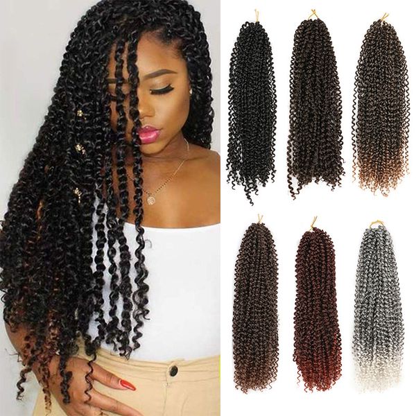 

chemical fiber crochet wig hair spring twist water ripple dirty braid, Black