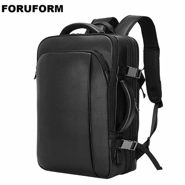 

backpack fashion handmade genuine leather 15.6 inch lapbusiness multi-function shoulder bag large capacity