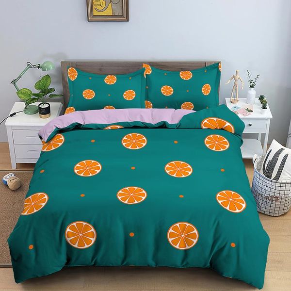 

bedding sets 3d fruit pattern set duvet orange pineapplecover pillowcase single double full  king size bedroom bed linen