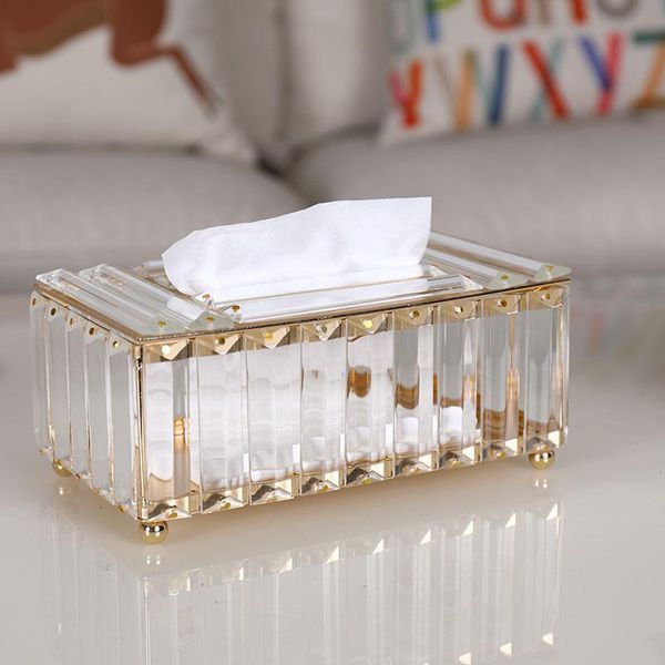 

tissue boxes & napkins luxury crystal box holder, 23x13x10cm / 9.06x5.12x3.94inch, gold