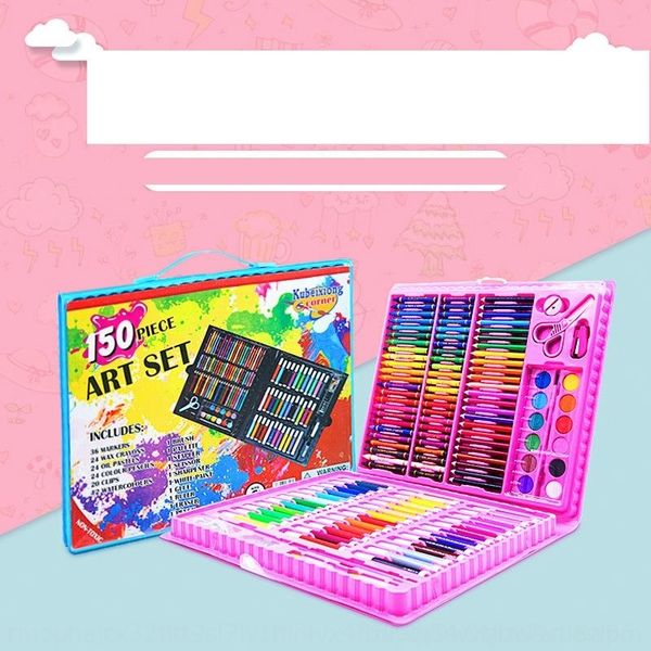 

xz1 children's garden painting pens watercolor pen set 150 studentsgraffiti stationery crayon color painting kindergarten art gifts, Black;red