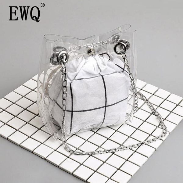 

waist bags [ewq] small bag woman 2021 square chain transparent jelly package hand bill of lading shoulder messenger bucket qg20001