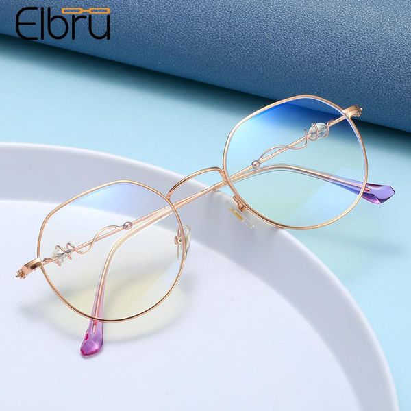 

elbru men women anti blue light glasses ultralight metal plain eyeglasses student goggles fashion transparent colorful eyewear sunglasses fr, Black