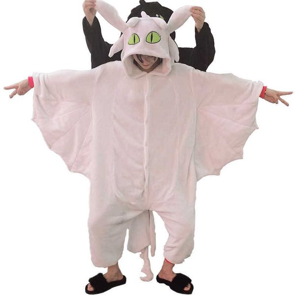 Kigurumi Anime Nacht Böse Zahnlos Cosplay Kostüm Overall Pyjamas Lustige Drache Onepiece Tier Karneval Y0913