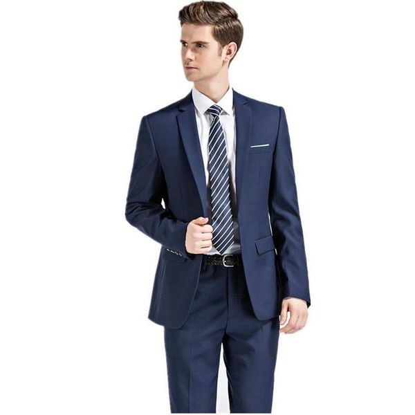 

men's suits & blazers latest slim fit tailored wedding navy blue men blazer business tuxedo mens grooming dinner prom coat pant, White;black