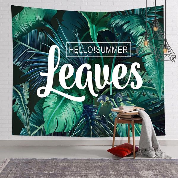 

tapestries tropical plant tapestry wall hanging polyester bohemia banana leaf flower print beach cloth home decoration