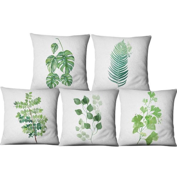 

africa watercolor tropical green leaf plant print car decorative throw pillowcase cushion covers sofa home decor cushion/decorative pillow
