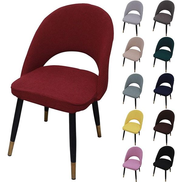 

jacquard curved chair cover elastic eames for living room washable slipcover solid color seat case home decor covers