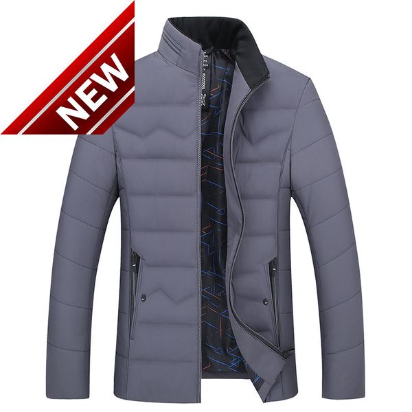 

loose fit plus size fashion down coat men stand collar thick white duck jacket male outerwear 2018 autumn winter, Black